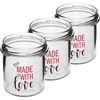 Frasco simples 346ml fi 82 com impressão colorida "Made With Love" e tampa bordô, 3 peças - 3 