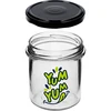 Frasco simples 346ml fi 82 com impressão colorida "Yum Yum" e tampa preta, 3 peças - 5 