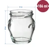 Frasco TO 106 ml Ânfora com tampa colorida fi 53 - 8 unid. - 6 