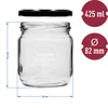 Frasco TO 425ml com impressão "Delícia Caseira" e tampa preta fi 82 - 3 peças - 6 