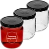 Frasco TO 425ml com impressão "Delícia Caseira" e tampa preta fi 82 - 3 peças  - 1 