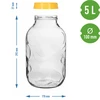 Frasco TO 5 L e tampa de plástico fi 100, com alça - 7 