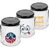 Frasco TO 580ml fi 82 com impressão colorida e tampa preta, 3 peças. - 2 