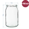 Frasco TO 900 ml com tampa dourada fi 82/6 - 6 unid. - 8 
