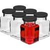 Frasco twist off 150ml Quatro cantos fi 53 com tampa preta, 6 unid. - 2 