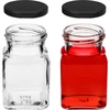 Frasco twist off 150ml Quatro cantos fi 53 com tampa preta, 6 unid. - 5 
