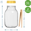 Frasco twist-off 3 L, pinças e tampa de plástico fi 100, com alça - 7 