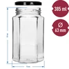 Frasco twist off 385ml com tampa preta fi 63, 6 unid. - 7 