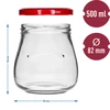 Frasco twist-off 500ml "Ânfora Invertida" com tampa bordô fi 82/6, 6 unidades. - 9 