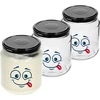 Frasco twist-off 580ml com impressão de Carinha e tampa fi 82/6 - 3 peças  - 1 