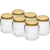 Frasco twist-off, gordinho 580ml com tampa dourada fi82/6, 6 peças.  - 1 