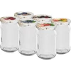 Frascos 300 ml com tampa colorida fi 66 - 6 unid.  - 1 