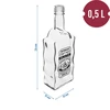 Garrafa Monástica 0,5 L com tampa preta e impressão Aguardente - 5 