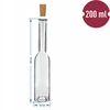 Garrafa para licor 200 ml 6 unid. + 6 rolhas 23/18 - 7 