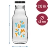 Garrafa twist off 330 ml com tampa fi43 e impressão colorida - 6 peças - 6 