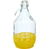 Garrafão Dama 5 L - cesto em plástico, fecho de arame ['para vinho', ' para licor', ' para vinhos caseiros', ' para licor caseiro', ' garrafão para vinho', ' garrafão de vinho', ' para sumo', ' com fecho mecânico', ' Dama de vidro', ' garrafão de vidro']