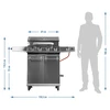 Grelhador a gás dragON BBQ201, 18,8 kW, prateado - 12 
