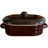 Grés - pote para banha, alongado com tampa 0,75 L ['potes para banha', ' pote para banha', ' pote de barro para banha', ' pote de grés para banha', ' recipiente de grés para banha', ' pote em grés para banha\r\n']
