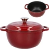 Panela de ferro fundido esmaltada - bordô, 4 L  - 1 