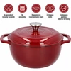 Panela de ferro fundido esmaltada - bordô, 4 L - 5 