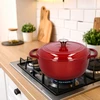 Panela de ferro fundido esmaltada - bordô, 5,8L - 9 