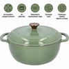 Panela de ferro fundido esmaltada - sálvia, 5,8L - 5 