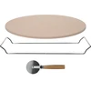 Pedra para pizza com alça e cortador, de cordierita, redonda 33 cm - 3 