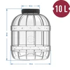 Recipiente Multifuncional 10L com Tampa de Rosca Preta - 3 