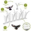 Tiras com espigões repelentes de pássaros, decorativas, brancas - de plástico, 6 unid. - 3 