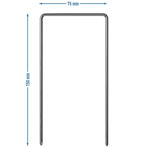 Agrafos em U para manta agrícola em aço inoxidável - 100 un. - 7