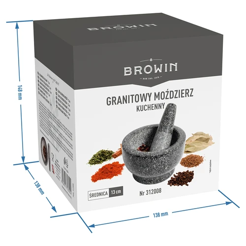 Almofariz de cozinha de granito com pilão - 9