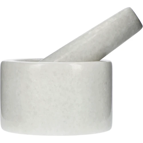 Almofariz de cozinha de mármore, branco, diâmetro 10 cm - 3