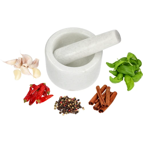 Almofariz de cozinha de mármore, branco, diâmetro 10 cm - 7