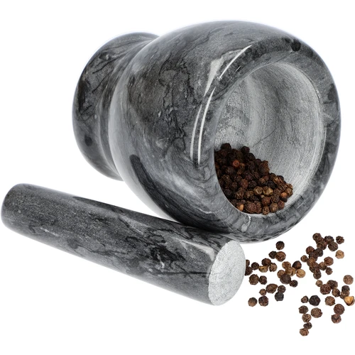 Almofariz de cozinha de mármore, preto, diâmetro 10,5 cm - 9