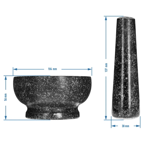 Almofariz de cozinha em granito - 10cm - 9