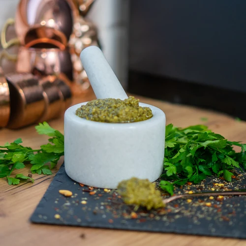 Almofariz de cozinha em mármore, branco, Ø 10 cm - 14