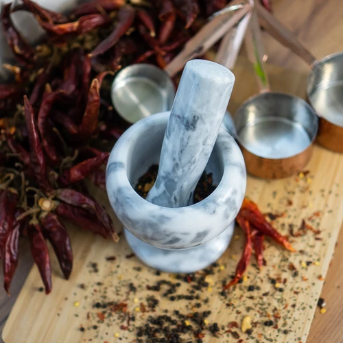 Almofariz de cozinha em mármore, cinzento, Ø 10,5 cm - 11