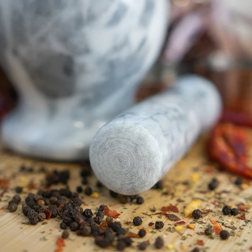 Almofariz de cozinha em mármore, cinzento, Ø 10,5 cm - 12