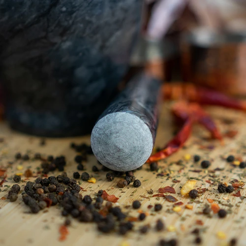 Almofariz de cozinha em mármore, preto, Ø 10,5 cm - 12