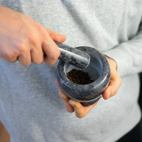 Almofariz de cozinha em mármore, preto, Ø 10,5 cm - 13