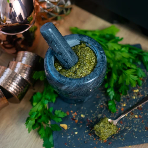 Almofariz de cozinha em mármore, preto, Ø 10,5 cm - 14