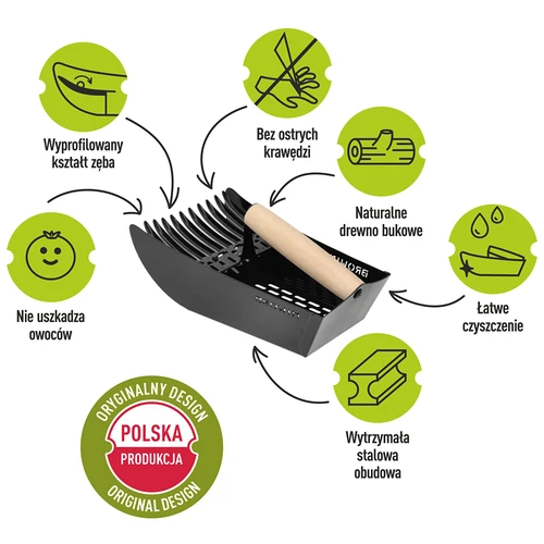 Apanhador para pequenos frutos, metal preto - 9