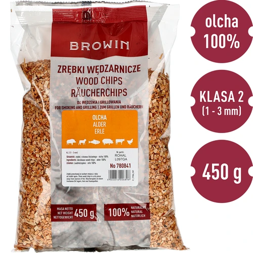 Aparas de madeira de amieiro para fumagem/grelhador, 450 g, classe 2 - 3