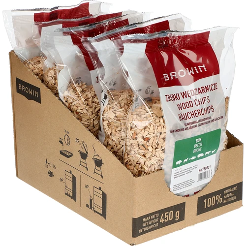 Aparas de madeira para fumagem (100% Faia) classe 2 - 450 g X5