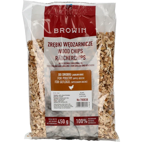 Aparas de madeira para fumagem/grelha, 50% macieira + 50% faia, 450 g, cl. 8
