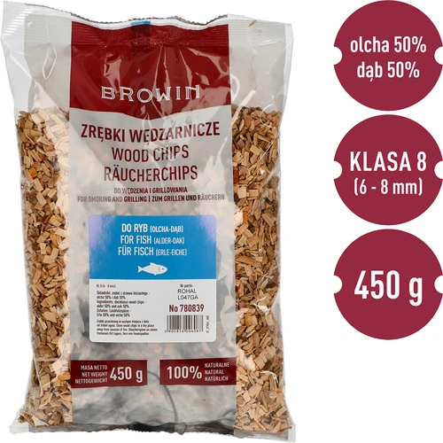 Aparas de madeira para fumagem/grelhar, 50% carvalho + 50% amieiro, 450 g, cl. 8 - 3