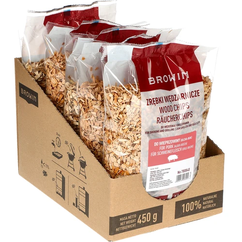 Aparas de madeira para fumar/grelhar 70% amieiro + 30% faia, 450 g, classe 8 - 2