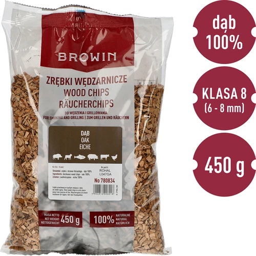 Aparas para fumagem/grelhar, carvalho, 450 g, classe 8 - 3