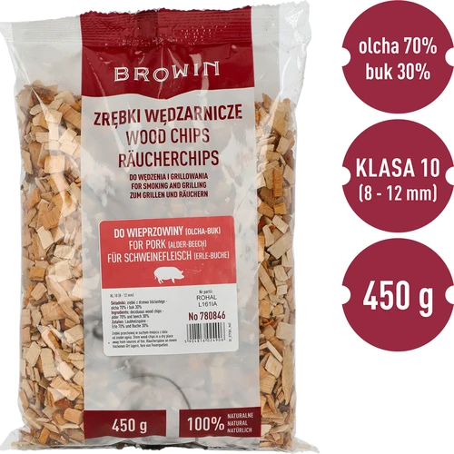 Aparas para fumar/grelhar carne de porco - mistura (70% amieiro, 30% faia), 450 g, classe 10 - 3