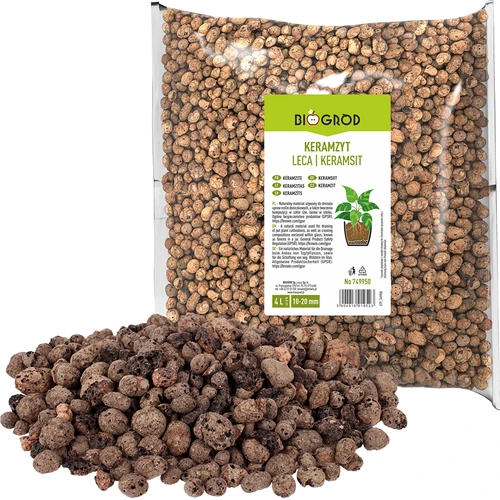 Argila expandida para plantas em vasos, jardinagem e florestas em vidro 10–20 mm, 4L  - 1 